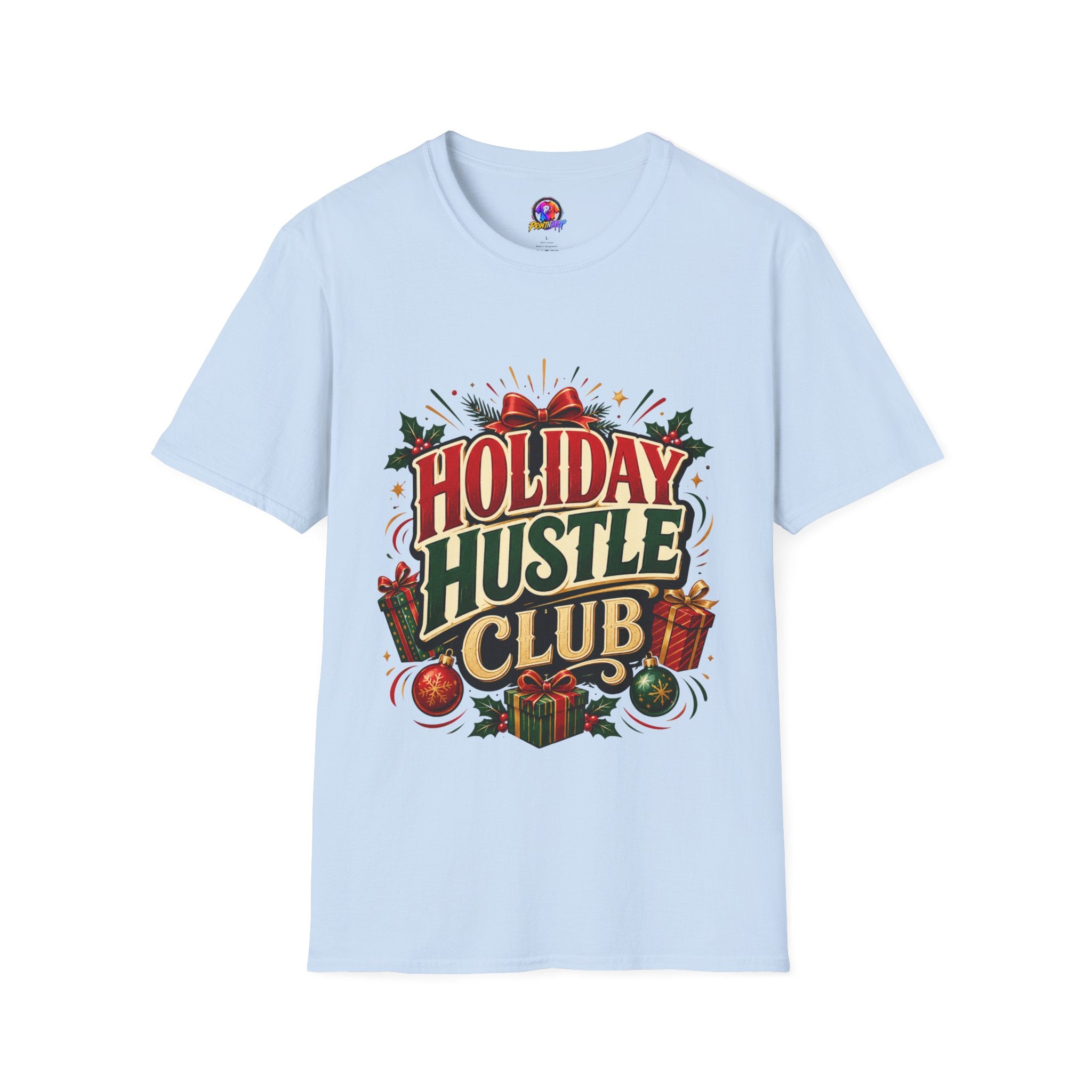Holiday Hustle Club T-Shirt — Funny Christmas Graphic Tee