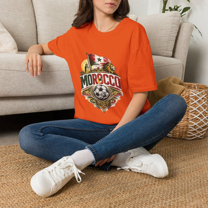 Morocco Soccer T-Shirt — Vintage Flag & Lion Football Tee