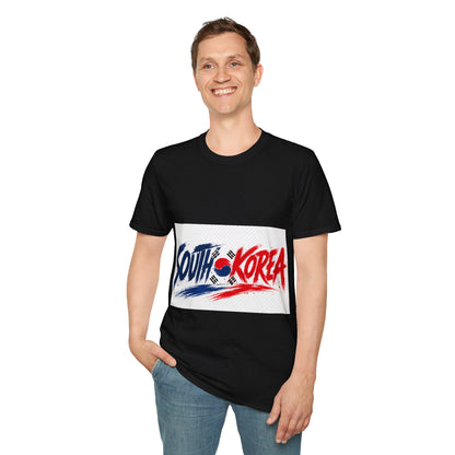 South Korea Flag Brushstroke T-Shirt — Patriotic Korean Travel Tee
