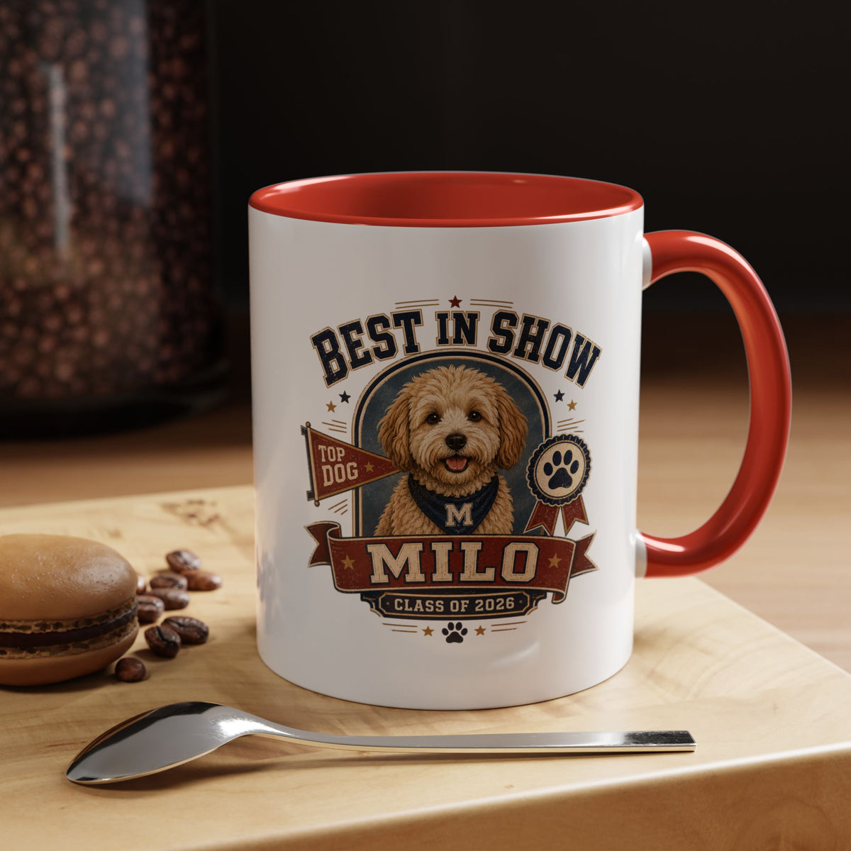 Milo Bailey Dog Dad Mom Best in Show Milo Coffee Mug — Personalized Dog Portrait Accent Mug