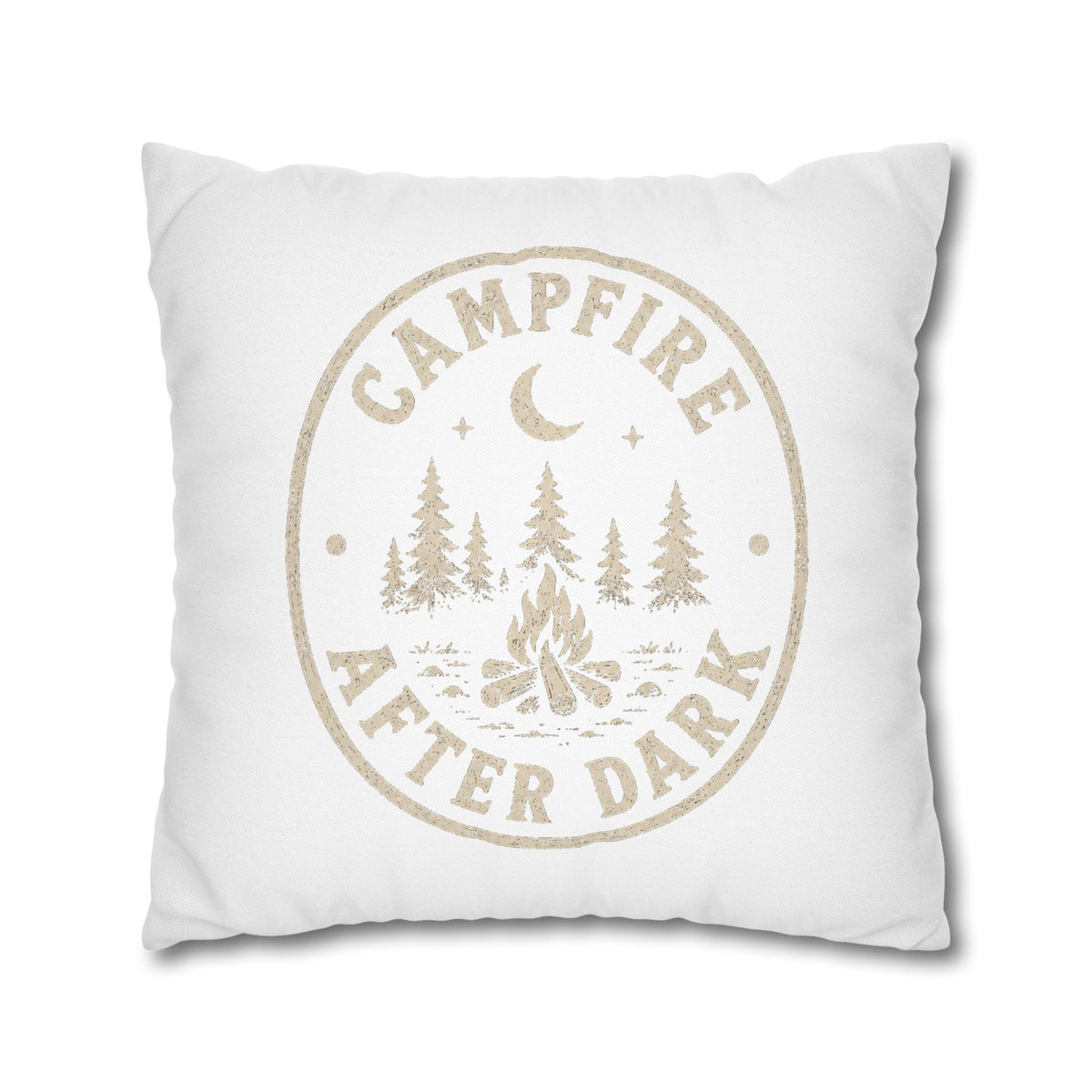 Square Pillowcase Milo Bailey Dog Dad Mom - "Campfire After Dark" Rustic Outdoor Accent Pillowcase