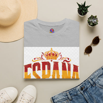 Spain Crown Graphic T-Shirt — Spanish Flag Vintage Crest Tee