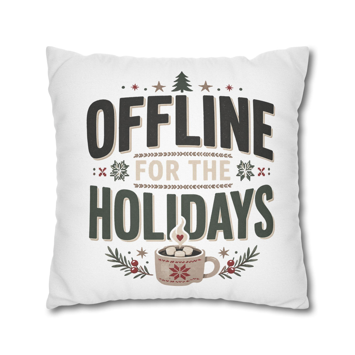 Christmas Offline for the Holidays Decorative Pillowcase