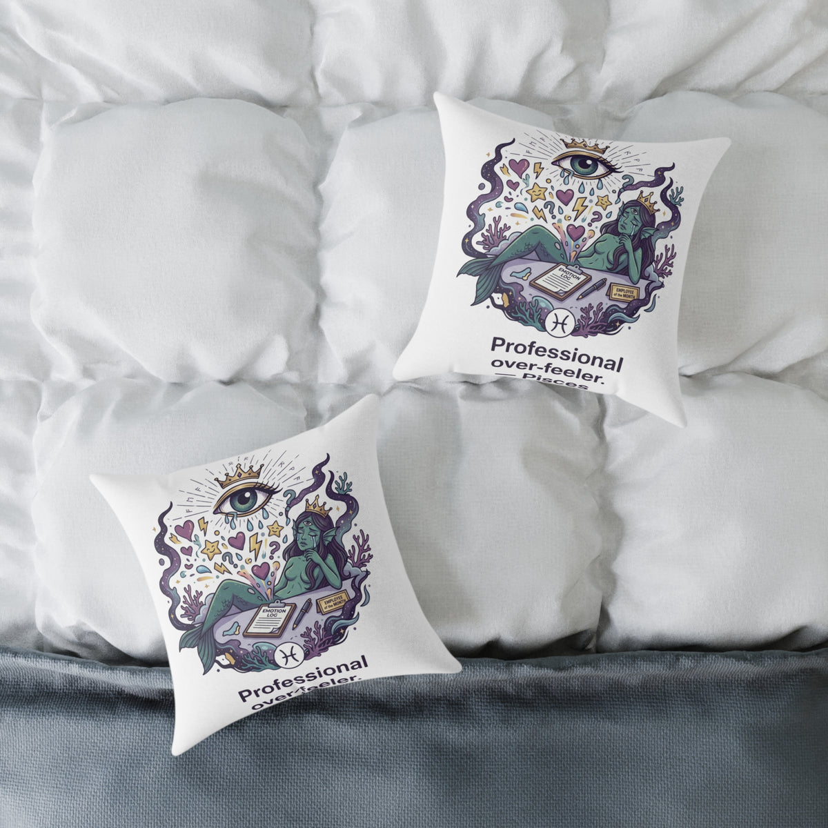 Pisces Zodiac Professional Over-feeler Square Poly Canvas Pillow