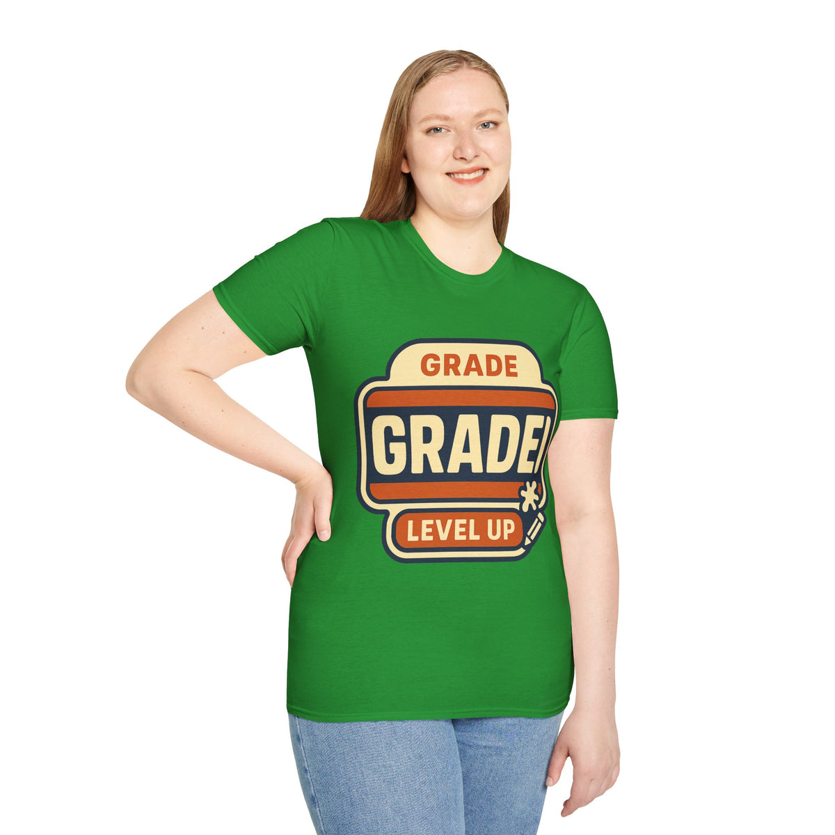 Grade Up Retro Badge T‑Shirt — "GRADE! LEVEL UP" Gamer Teacher Gift - Trending Now - August 2026