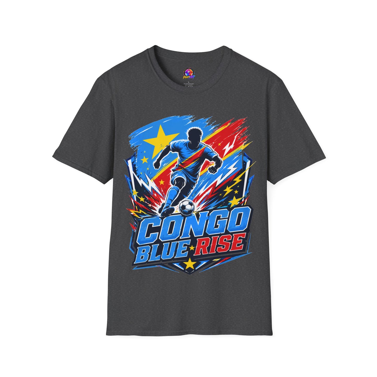 Congo Soccer T-Shirt — Congo Blue Rise Football Fan Tee