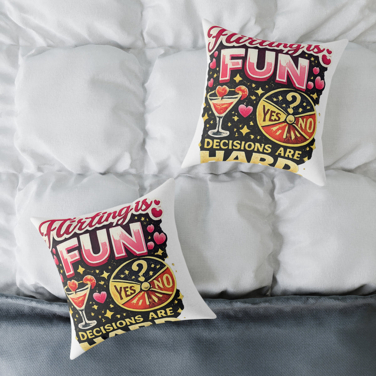 Libra Zodiac Flirting Is Fun Square Poly Canvas Pillow