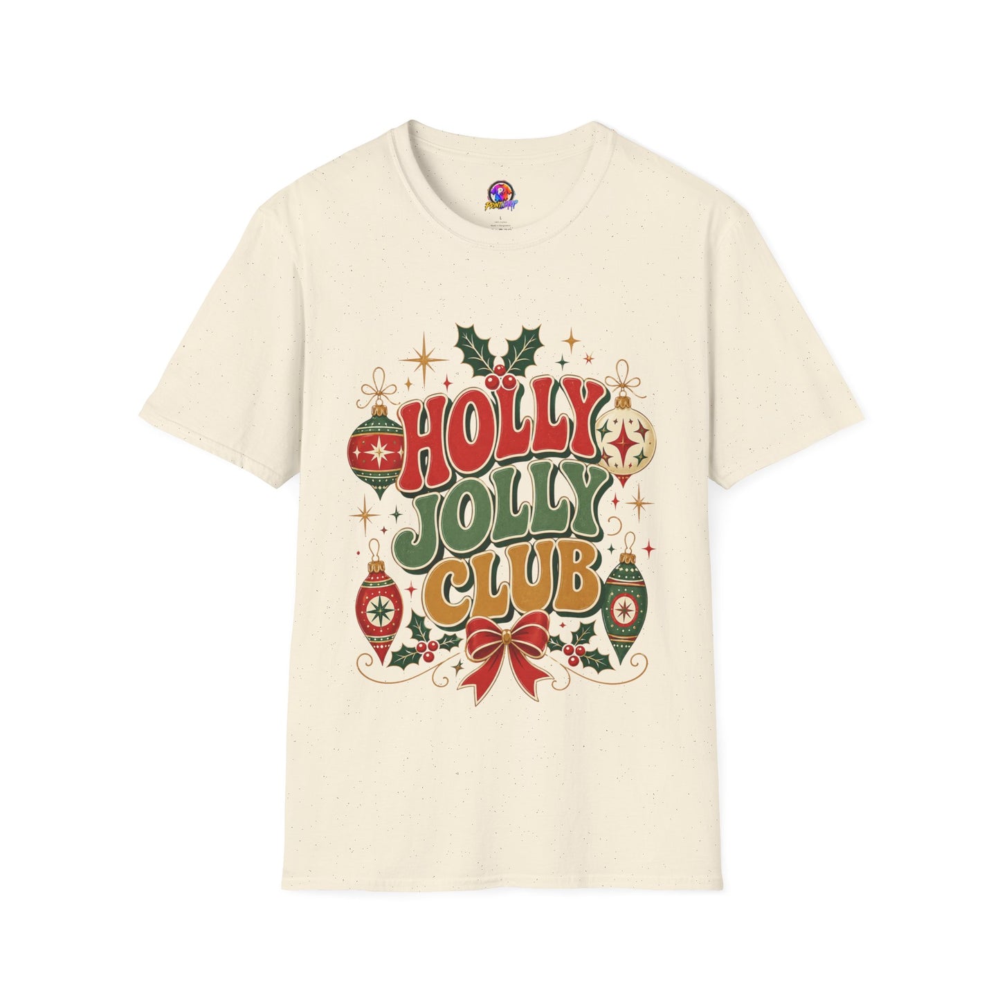 Holly Jolly Club Christmas T-Shirt — Retro Holiday Ornament Tee
