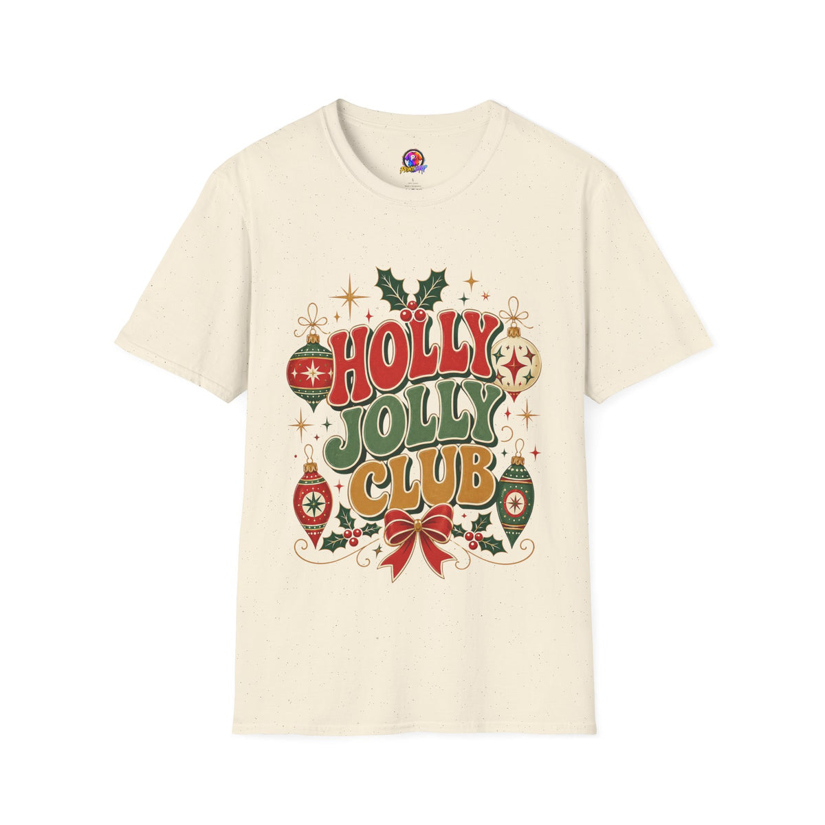 Holly Jolly Club Christmas T-Shirt — Retro Holiday Ornament Tee