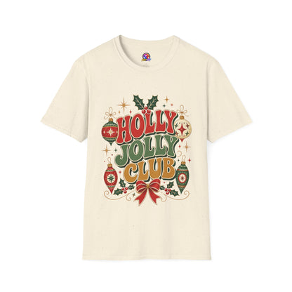 Holly Jolly Club Christmas T-Shirt — Retro Holiday Ornament Tee