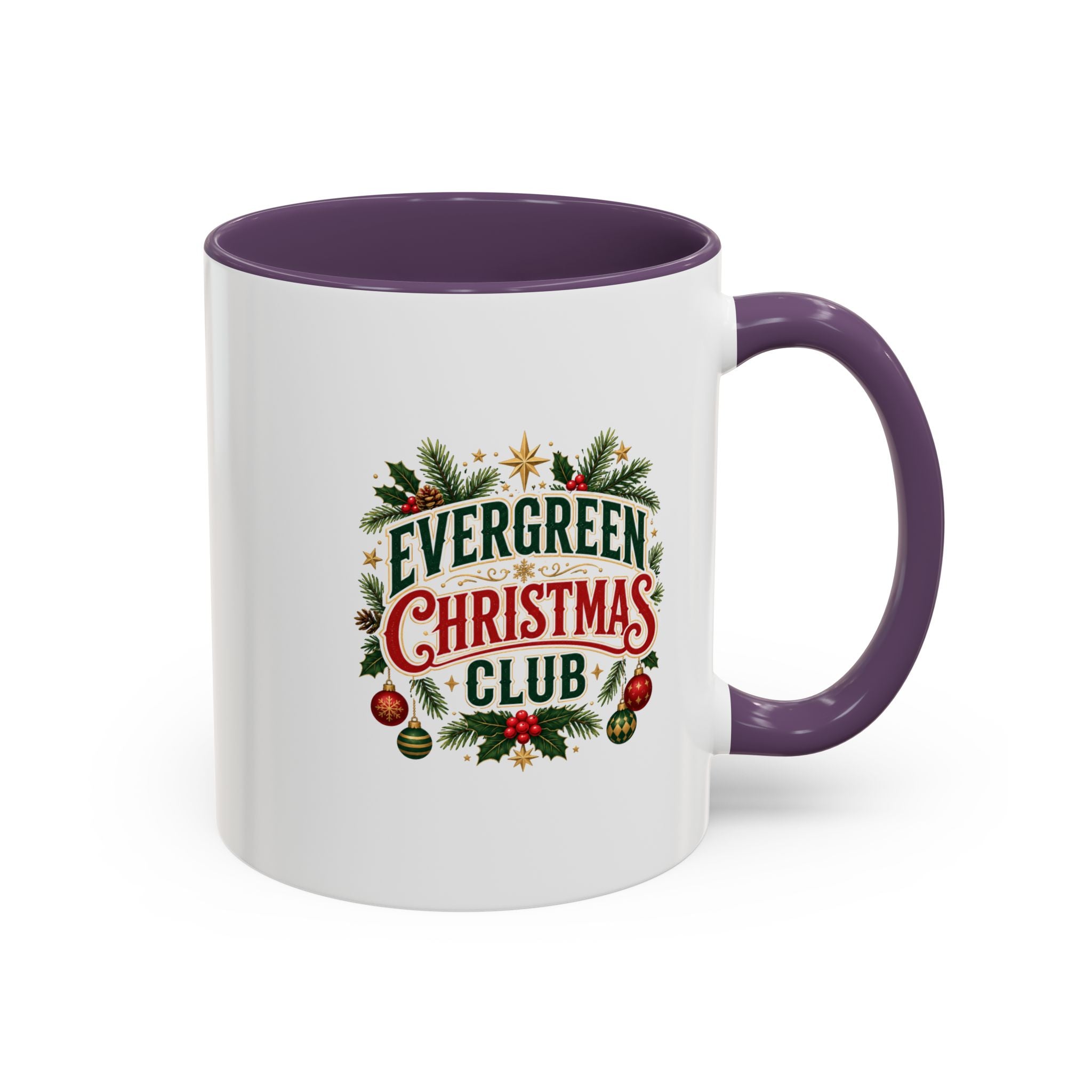 Evergreen Christmas Club Accent Coffee Mug – Festive Holiday Tea & Coffee Cup