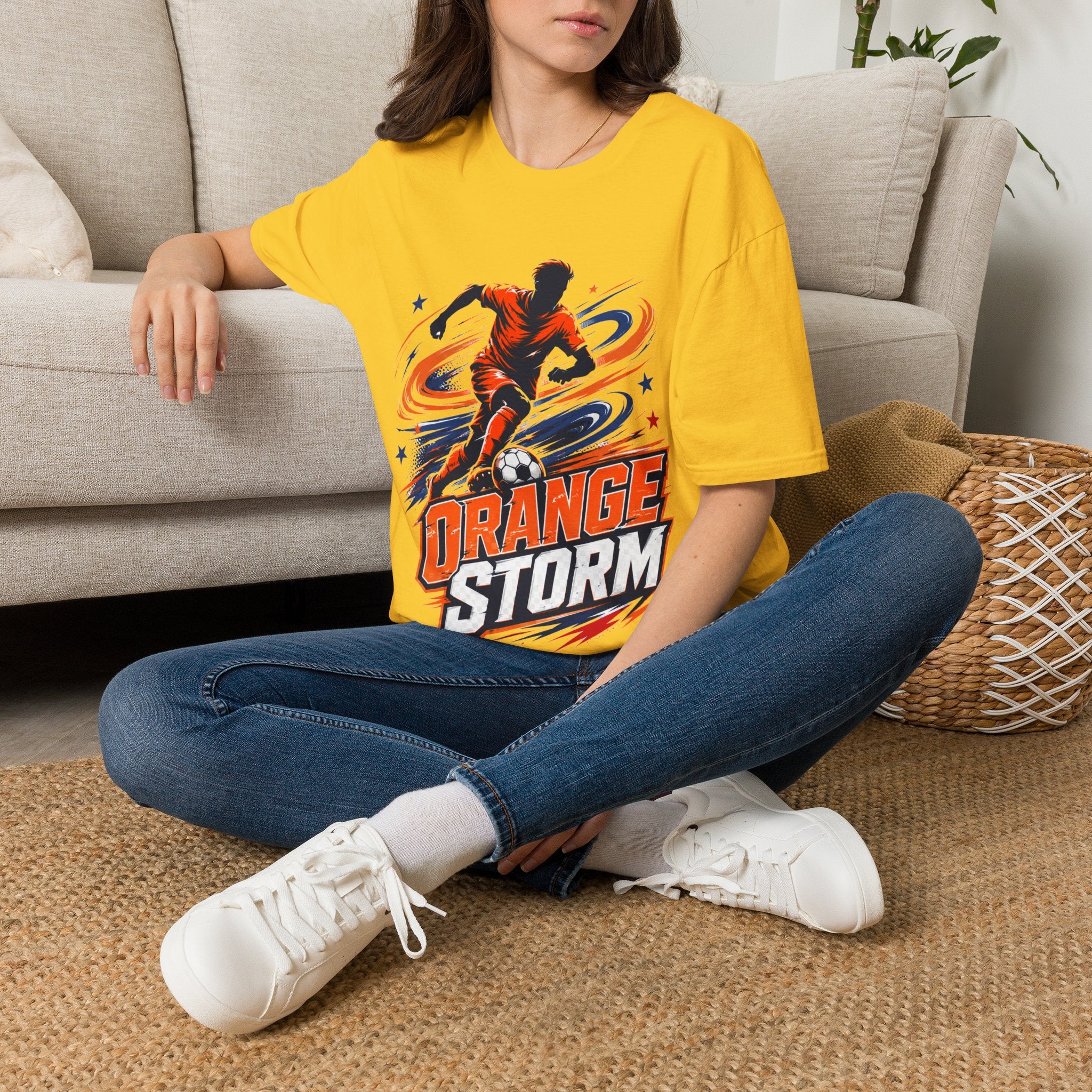 Netherlands Orange Storm Soccer T-Shirt — Dynamic Player Graphic Tee