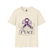 Worthy of Peace Purple Ribbon Domestic Violence  Awareness T-Shirt