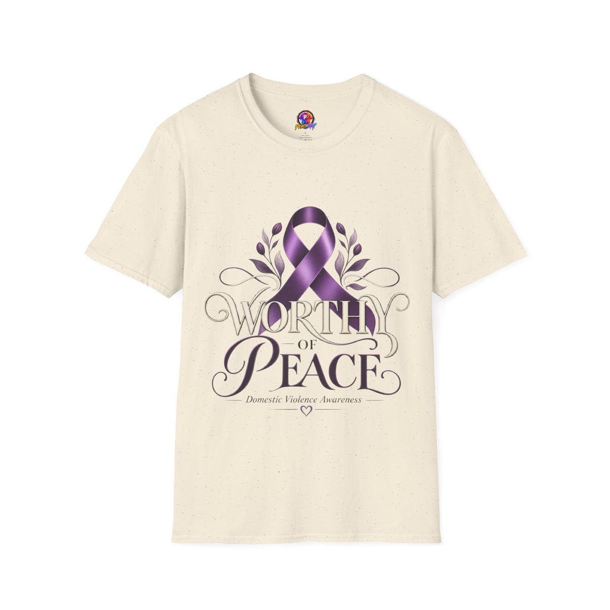 Worthy of Peace Purple Ribbon Domestic Violence  Awareness T-Shirt