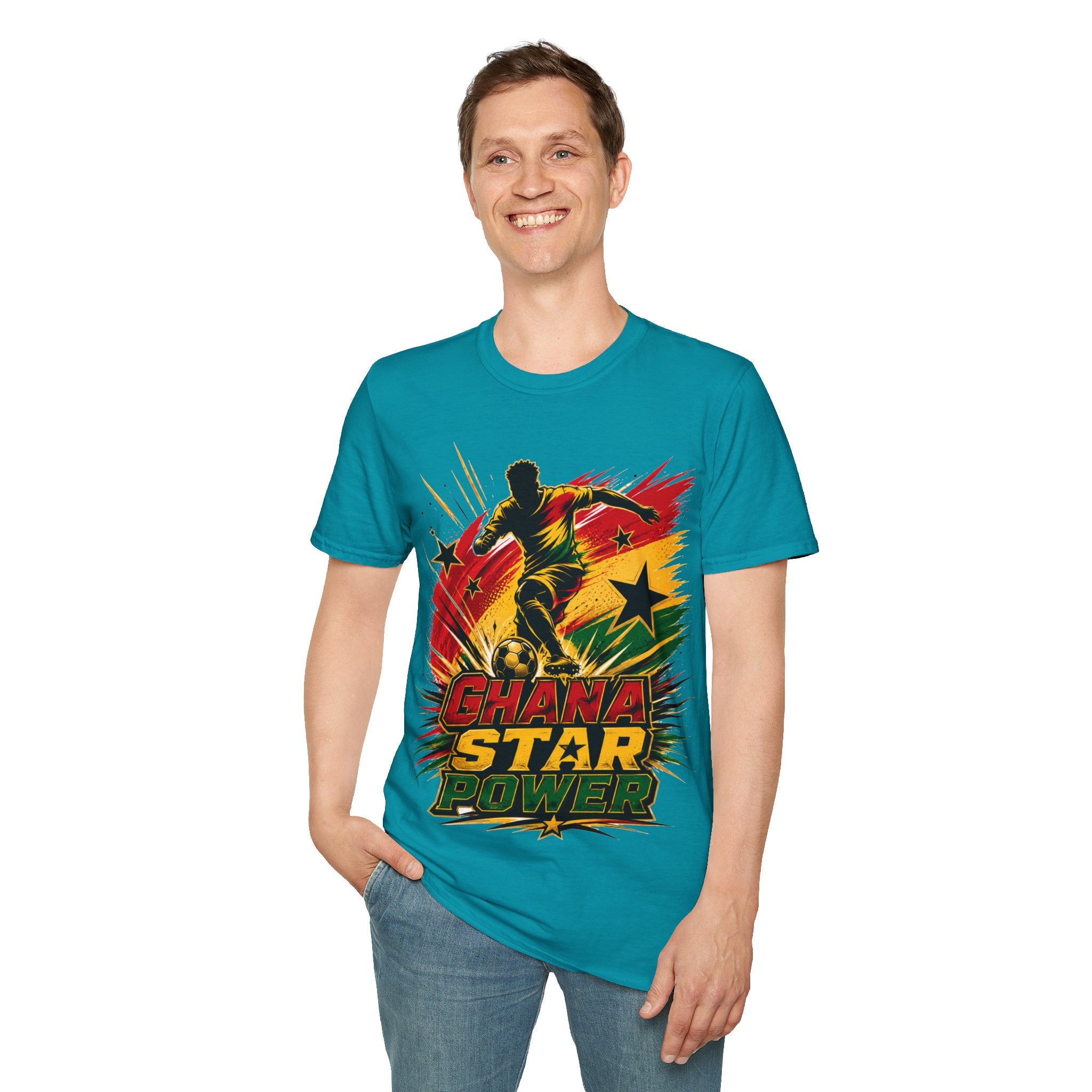 Ghana Star Power Soccer T-Shirt — Afro Football Fan Tee - Ghana T-Shirt