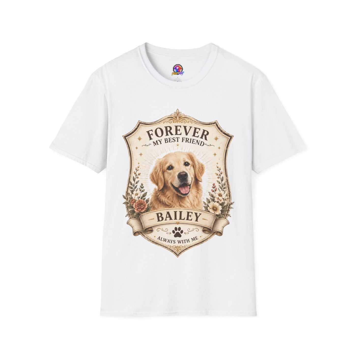 Dog Memorial T-Shirt — "Forever My Best Friend" Personalized Golden Retriever Tribute