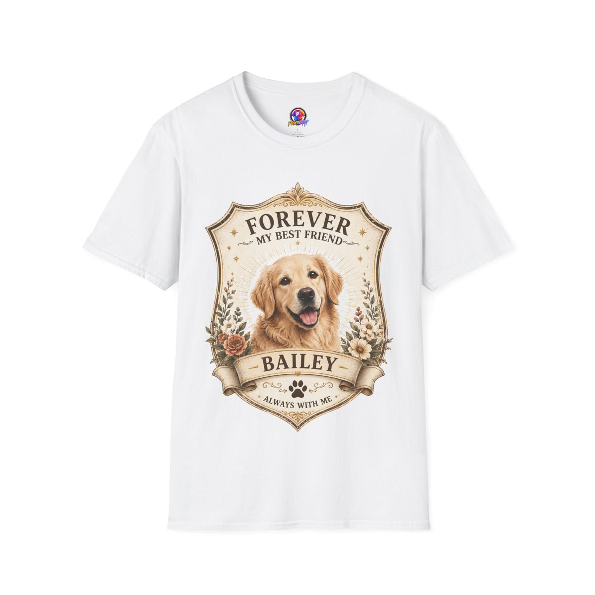 Dog Memorial T-Shirt — "Forever My Best Friend" Personalized Golden Retriever Tribute