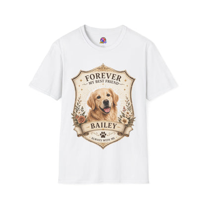 Dog Memorial T-Shirt — "Forever My Best Friend" Personalized Golden Retriever Tribute