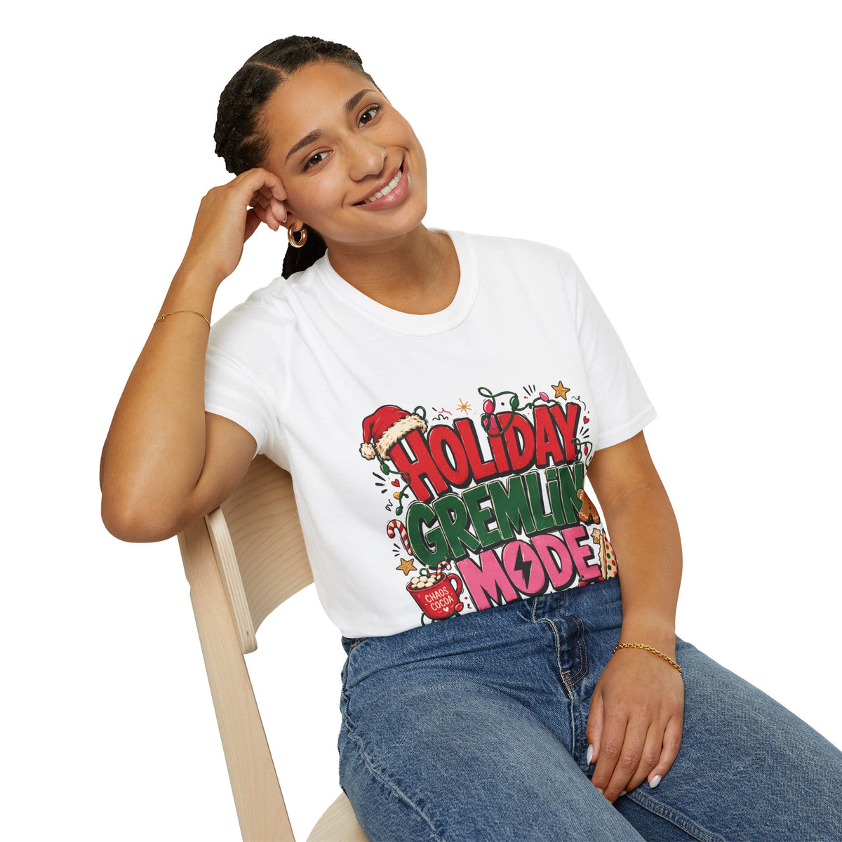 Holiday Gremlin Mode T-Shirt — Christmas Cute Festive Graphic Tee