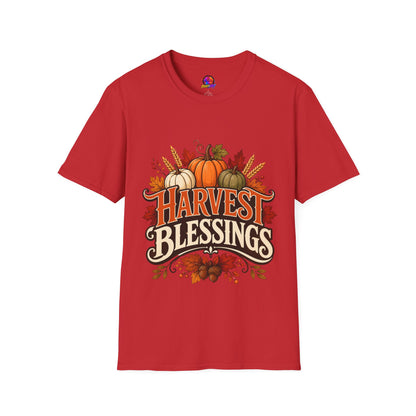 Harvest Blessings T-Shirt — Fall Pumpkin Harvest Graphic Tee for Thanksgiving