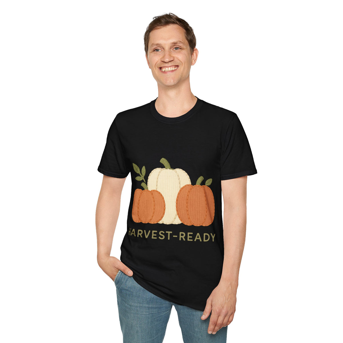 Harvest Ready Cute Pumpkin Graphic Tee - Autumn Fall Season Aesthetic T-Shirt - Trending Now - September 2026