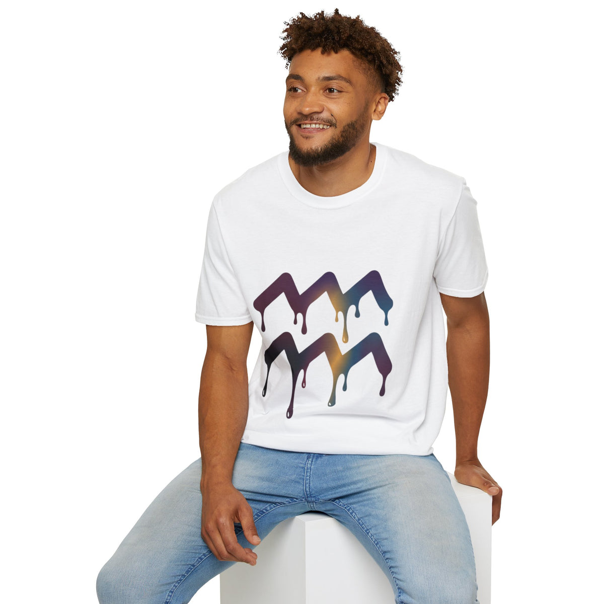 Dripping Mountain Graphic Tee — Vaporwave Sunset T-Shirt