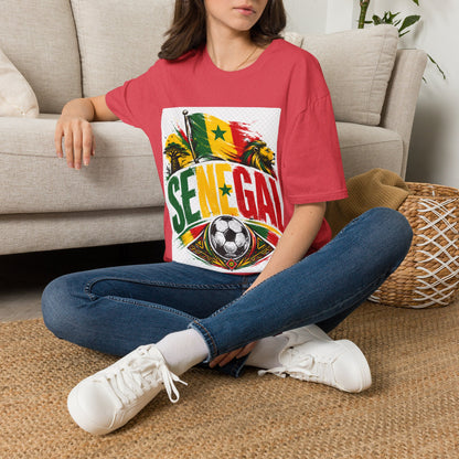 Senegal Flag Soccer T-Shirt — Lion & Football Pride Tee