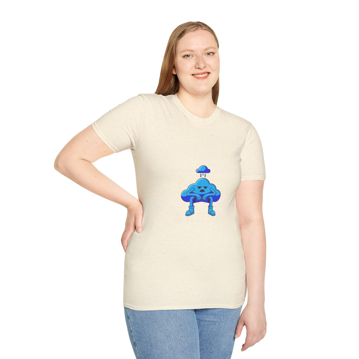 Sad Cloud Graphic T-Shirt — Cute Blue Cloud Illustration Tee - Trending Now - September 2026