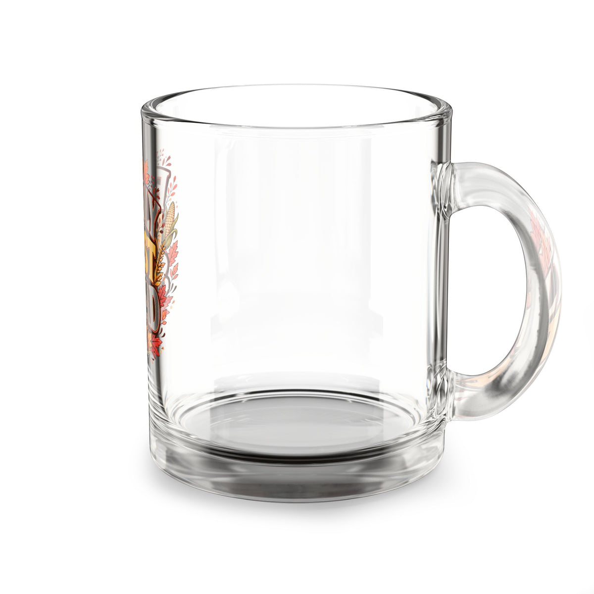 Family Feast Squad Glass Mug – 10oz Thanksgiving Coffee Cup