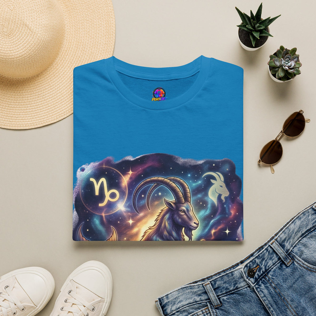 Capricorn Zodiac T-Shirt — Celestial Goat Astrology Tee