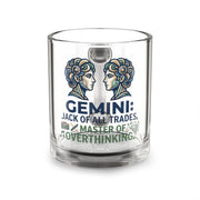 Gemini Glass Mug — "Jack of All Trades, Master of Overthinking" 10oz Astrology Coffee Cup