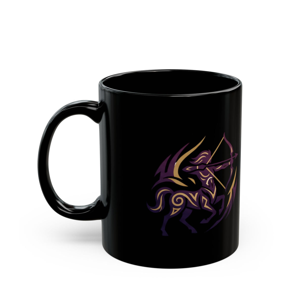 Sagittarius Zodiac Archer Black Coffee Mug — Astrology Gift