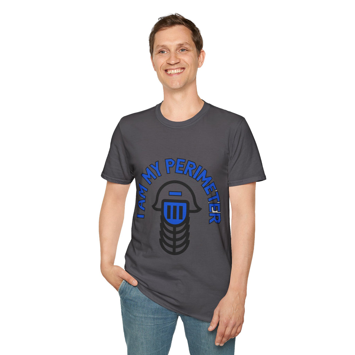 I Am My Perimeter Blue Jail Bars T-Shirt - Minimalist Graphic Quote Tee - Trending Now - September 2026