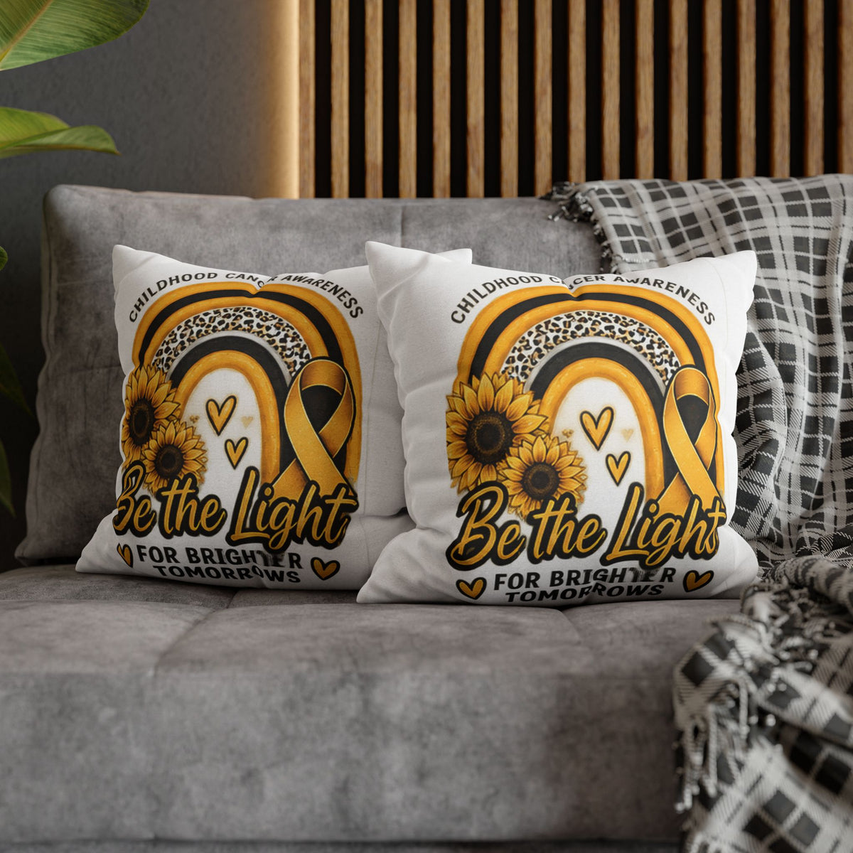 Childhood Cancer Awareness Pillowcase — "Be the Light for Brighter Tomorrows"