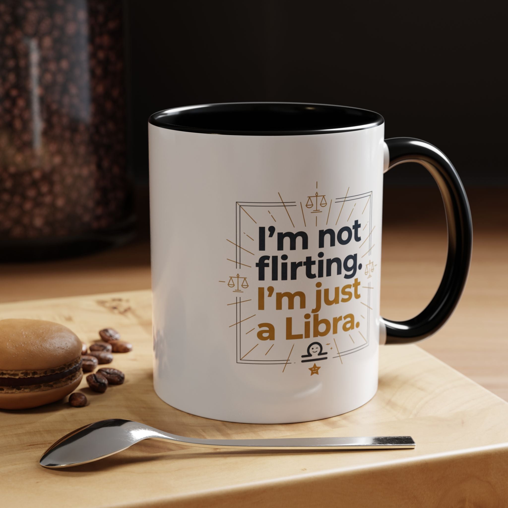 Libra Coffee Mug - "I'm Not Flirting, I'm Just a Libra" Accent Mug