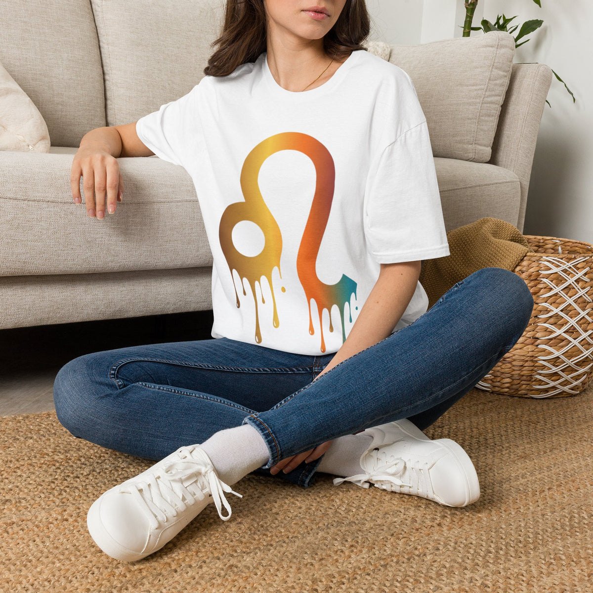 Leo Zodiac Drip T-Shirt — Colorful Astrology Sign Tee