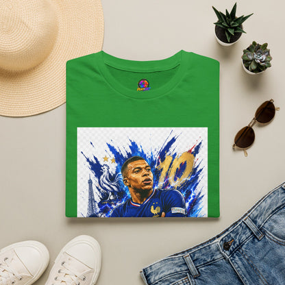 France Mbappé Soccer T-Shirt — #10 Blue Action Portrait Tee