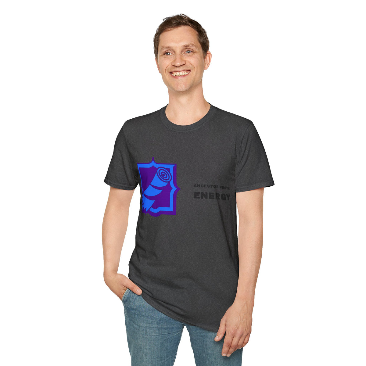 Rose Shield T-Shirt — Abstract Blue Rose Graphic Tee (Accent Text: 'ENERGY') - Trending Now - September 2026
