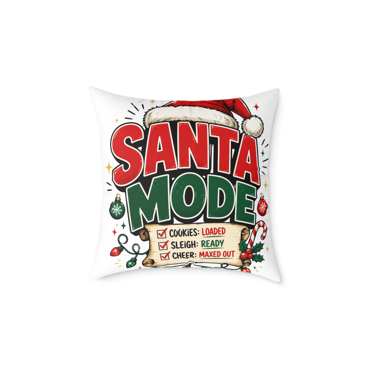 Christmas Santa Mode Holiday Throw Pillow – Festive Christmas Decorative Cushion
