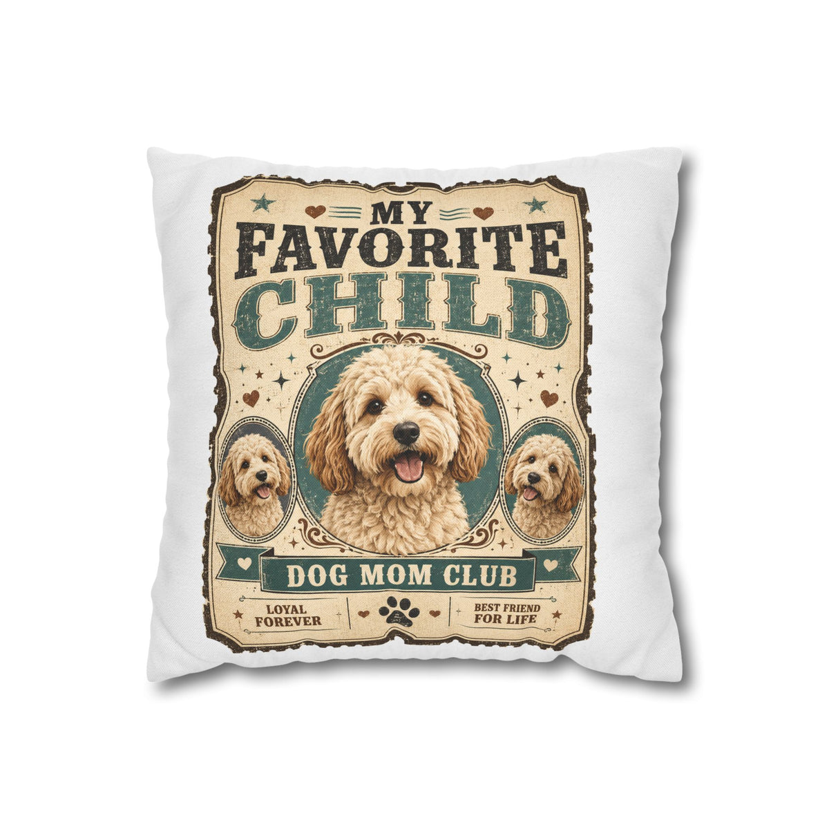 My Favorite Child Dog Mom Club Pillowcase Milo Bailey Dog Dad Mom – Cute Doodle Pet Throw Pillow