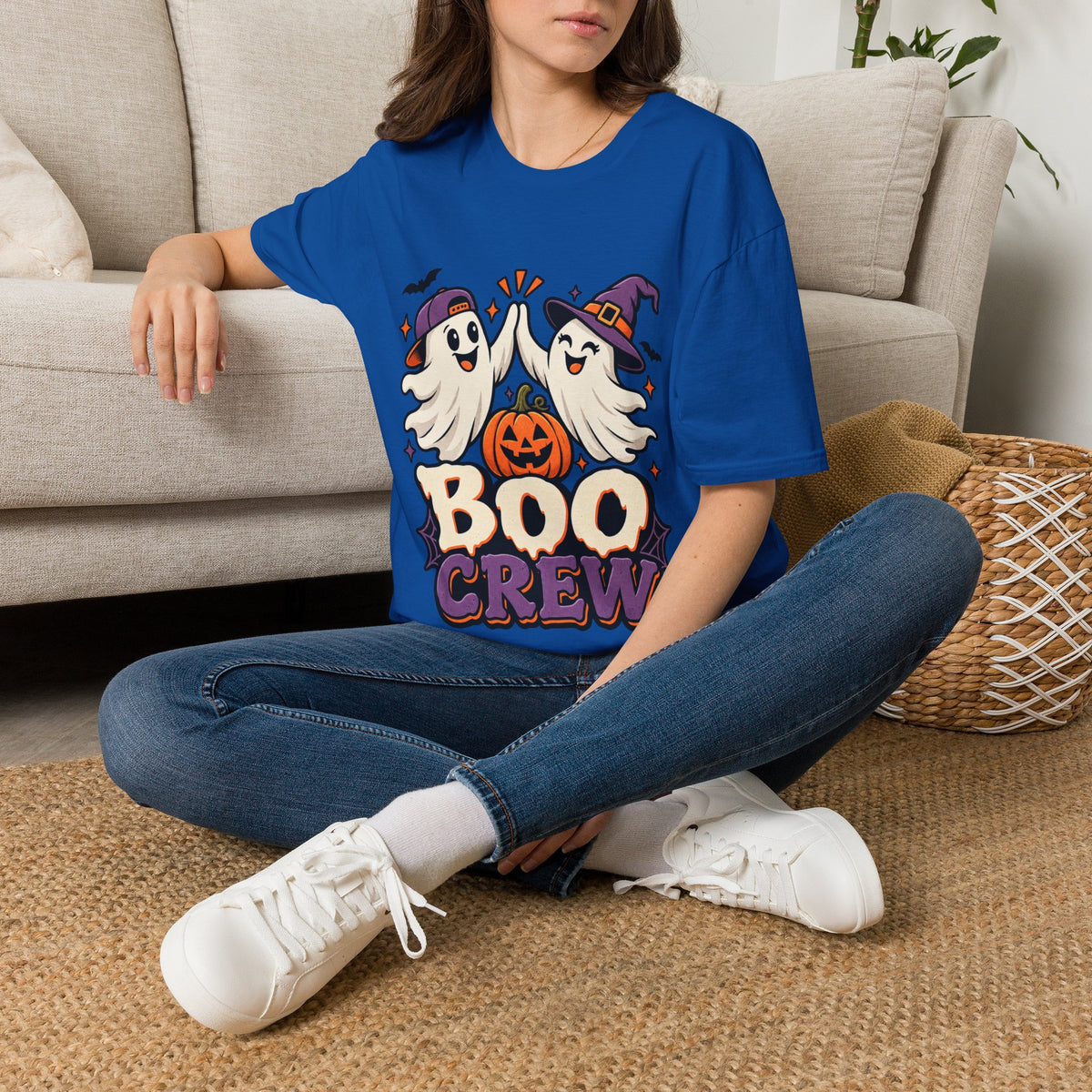 Boo Crew Halloween T-Shirt — Cute Ghosts & Pumpkin Graphic