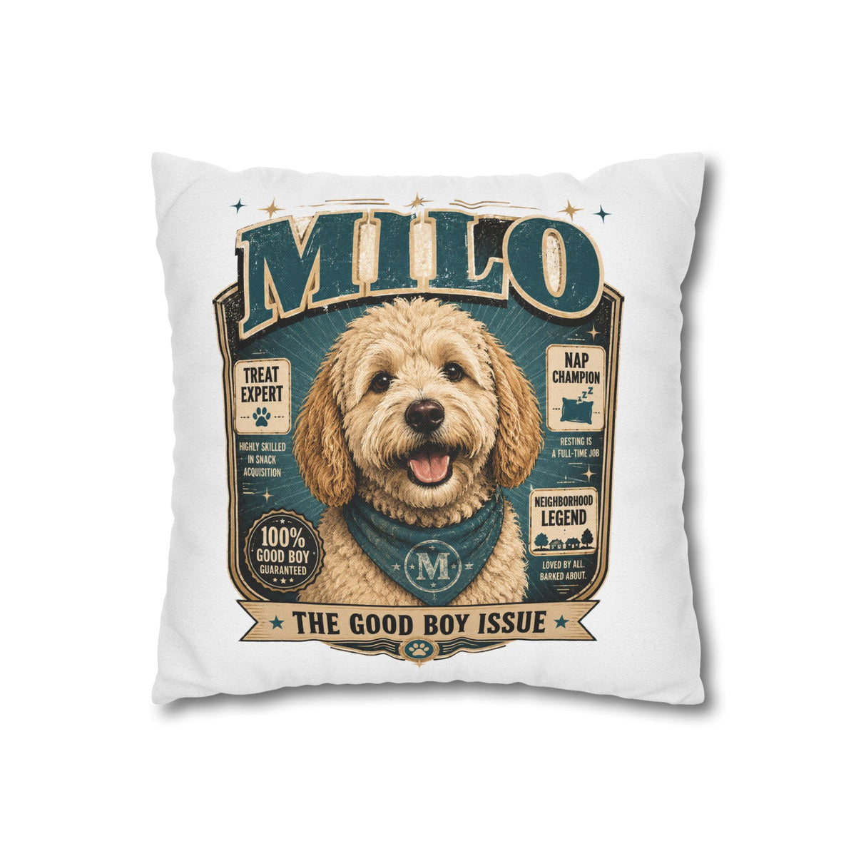Milo 'The Good Boy Issue' Decorative Pillowcase Milo Bailey Dog Dad Mom