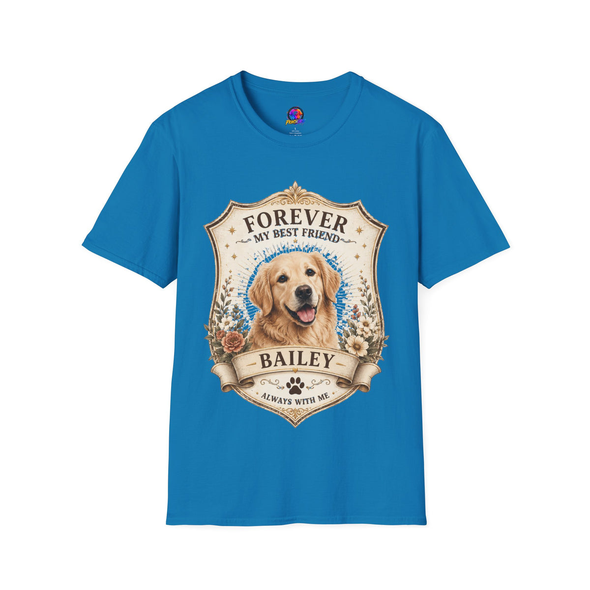 Dog Memorial T-Shirt — "Forever My Best Friend" Personalized Golden Retriever Tribute