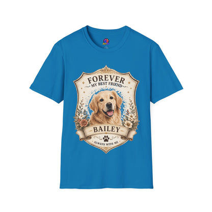 Dog Memorial T-Shirt — "Forever My Best Friend" Personalized Golden Retriever Tribute