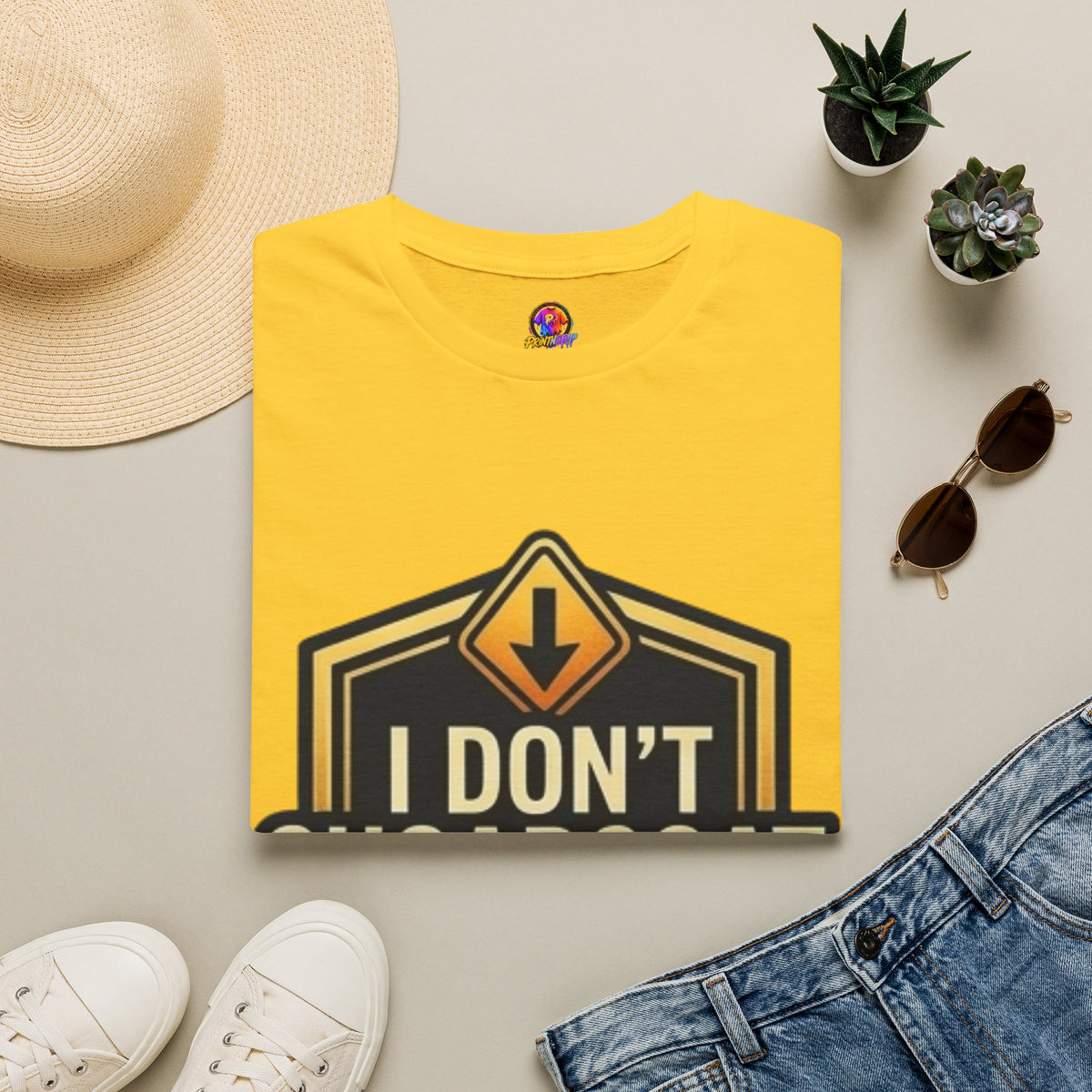 I Don’t Sugarcoat T-Shirt — Bold Caution Sign Graphic Tee (Proceed With Caution)