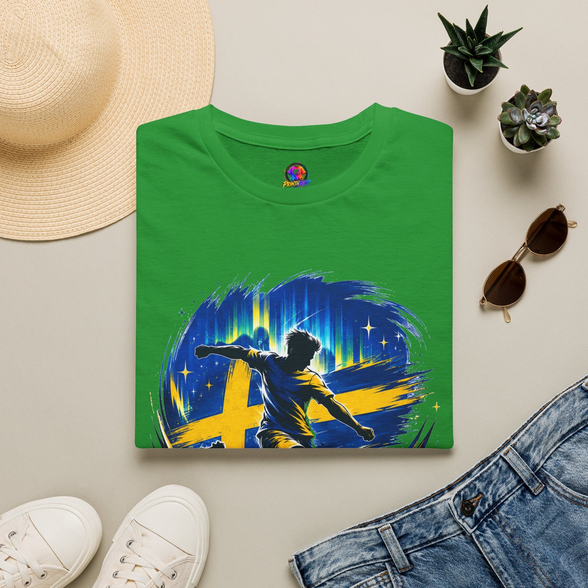 Sweden Nordic Thunder Soccer T-Shirt — Sweden Football Fan Tee