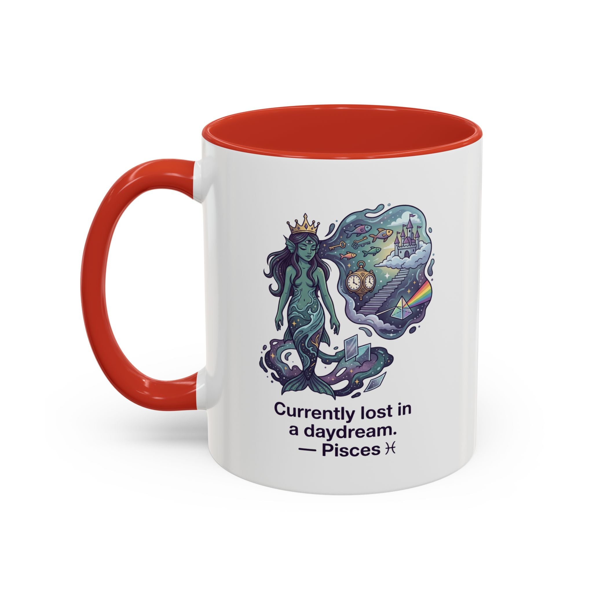 Pisces Daydream Accent Coffee Mug — "Currently lost in a daydream" Astrological Zodiac Gift