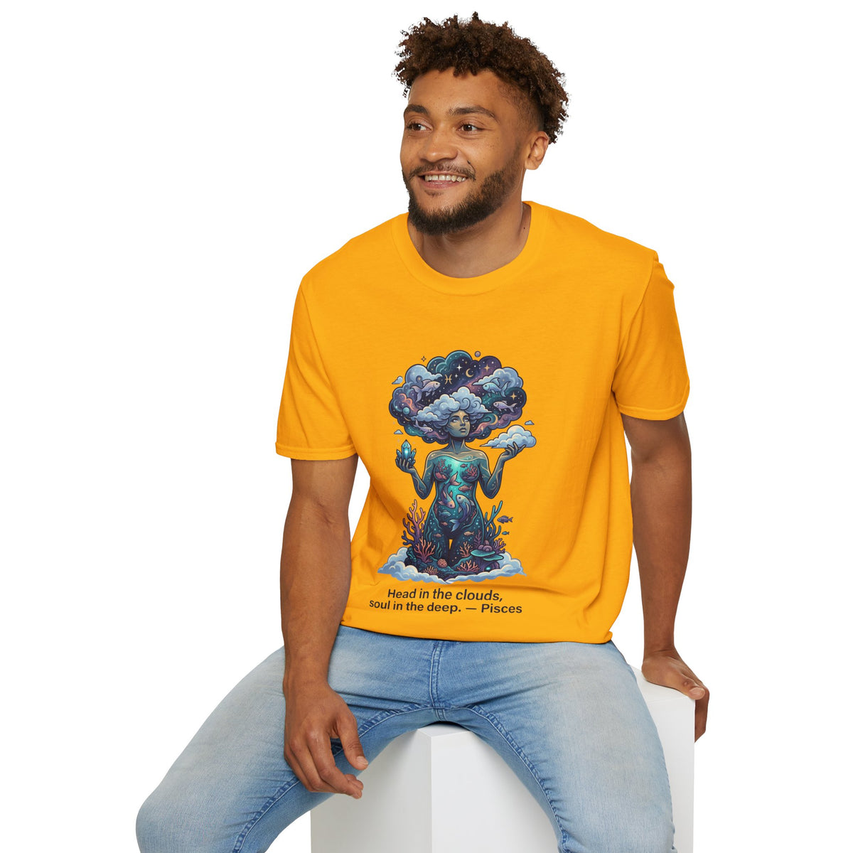 Dreamscape Goddess T-Shirt — 'Head in the Clouds' Surreal Art Tee