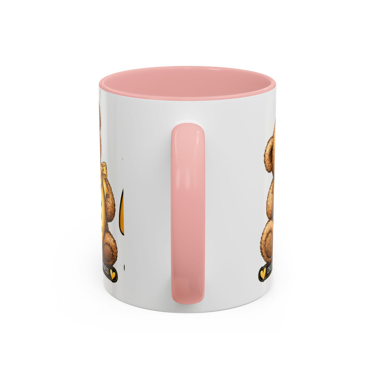 Gold Ribbon Teddy Bear Childhood Cancer Awareness Accent Mug (11/15oz)