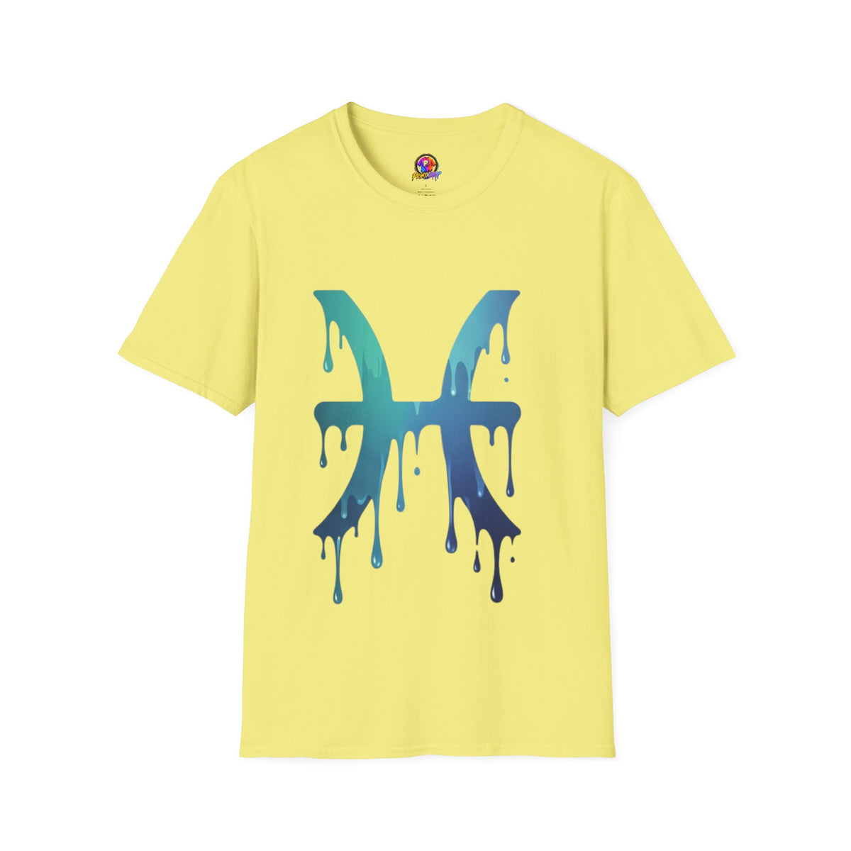Pisces Drip Zodiac T-Shirt — Blue Gradient Astrological Tee